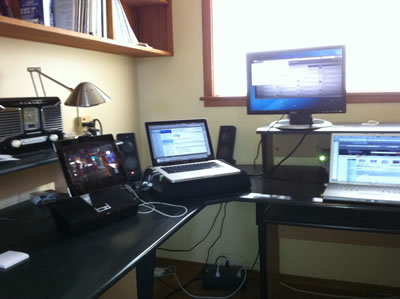 All my screens on my desk